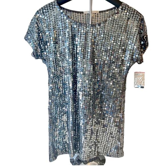 Blinged Out Sexy Dolman Sleeve Futuristic Festival Glam Hip Hop Women MED - Picture 1 of 5